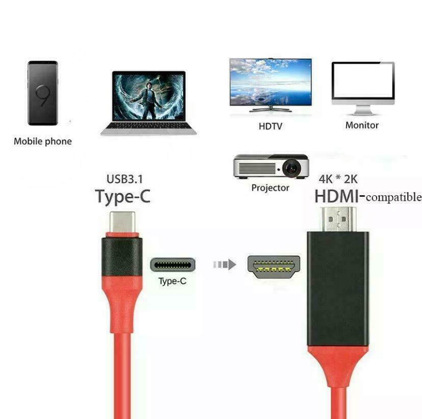 USB C TYPE-C to HDMI Cable Premium HDTV 4K AV For Android Mobile Phone