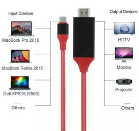 USB C TYPE-C to HDMI Cable Premium HDTV 4K AV For Android Mobile Phone