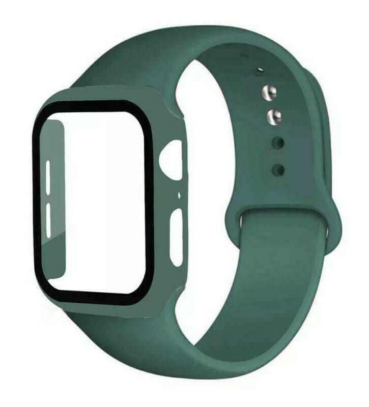 BAND / STRAP WITH COVER FOR APPLE WATCH SILICON NEW PREMIUM QUALITY 44MM