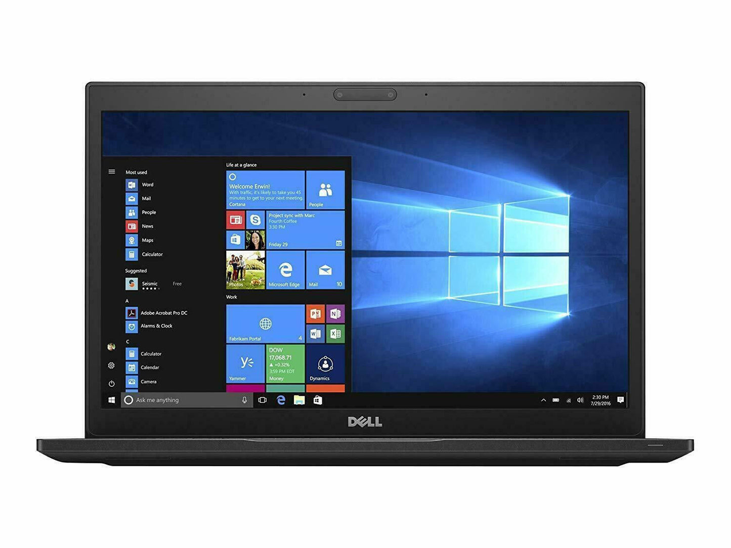 Dell Latitude 7390 Laptop 13.3 -i5 8th Gen-8250U-256GB ssd-8GB RAM-Touch Screen - Grade B