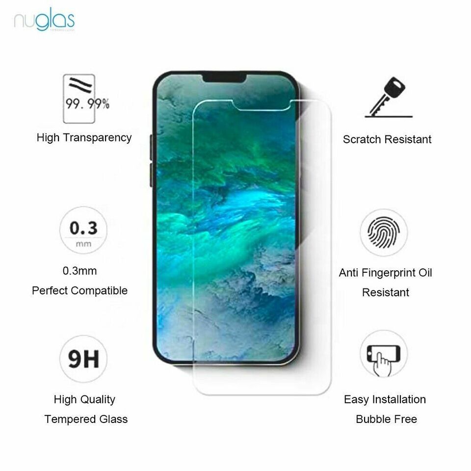 Tempered Glass Screen Protector For iPhone 13 NUGLAS